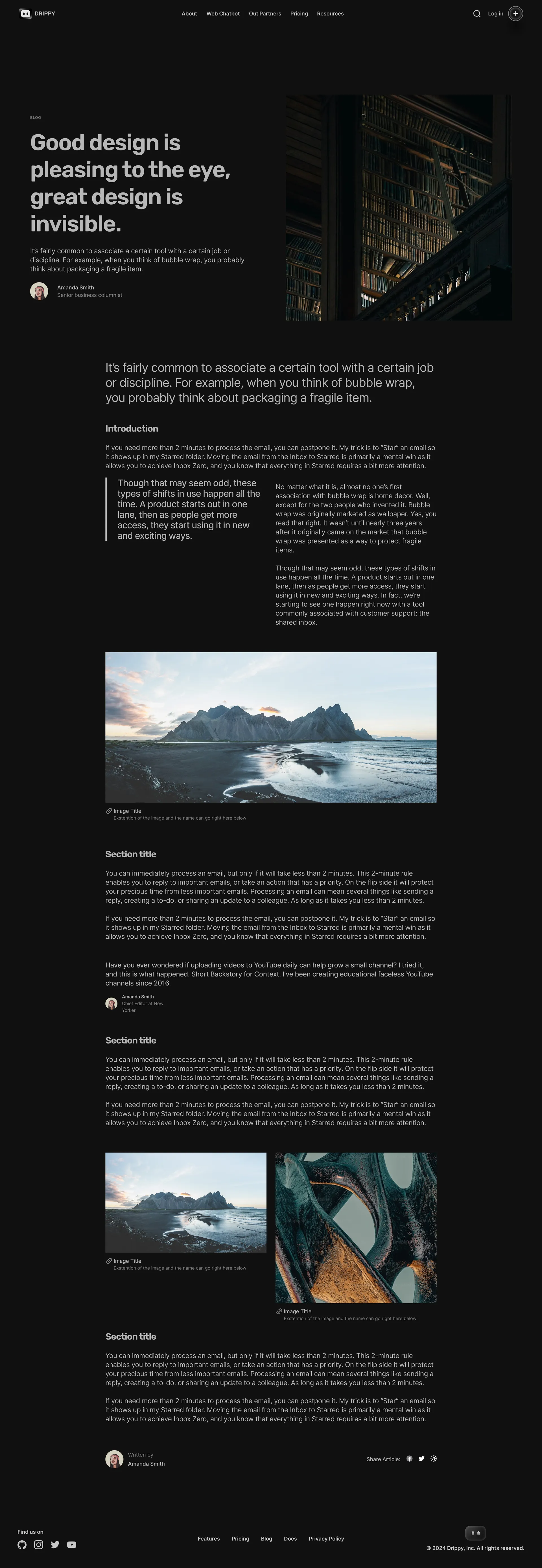 Drippy — AI Support Chatbot SaaS Website Design — 03
